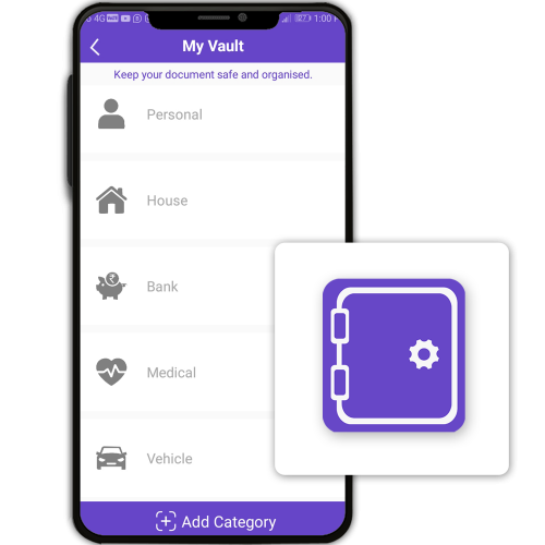 Save personal and official documents in the Vault